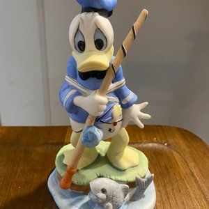 Vintage Bisque Walt Disney Donald Duck Fishing